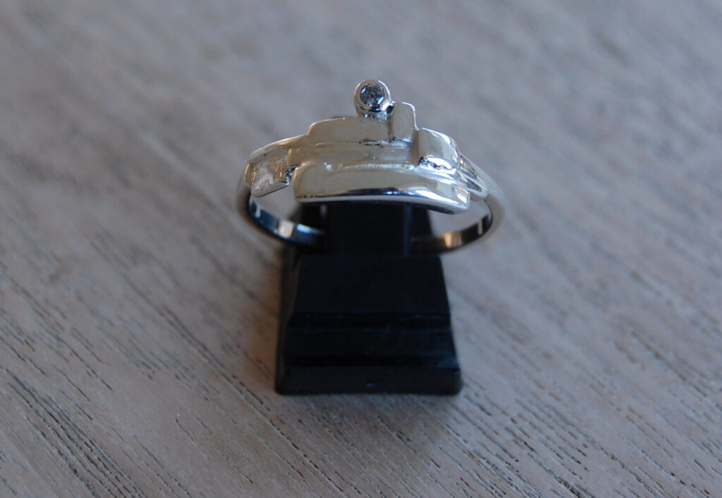 ring zilver diamant as vingerafdruk