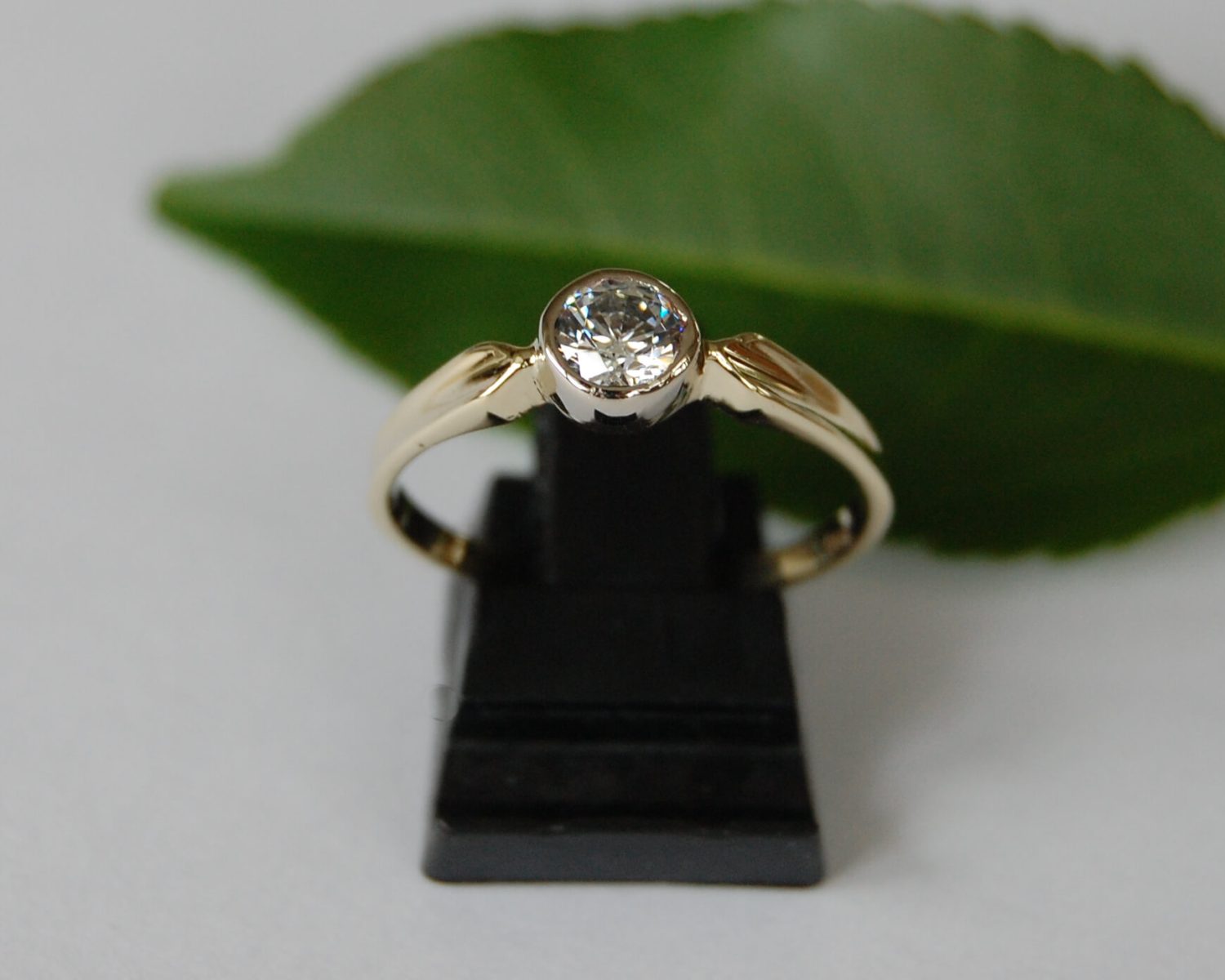 ring geelgoud witgoud zirkonia