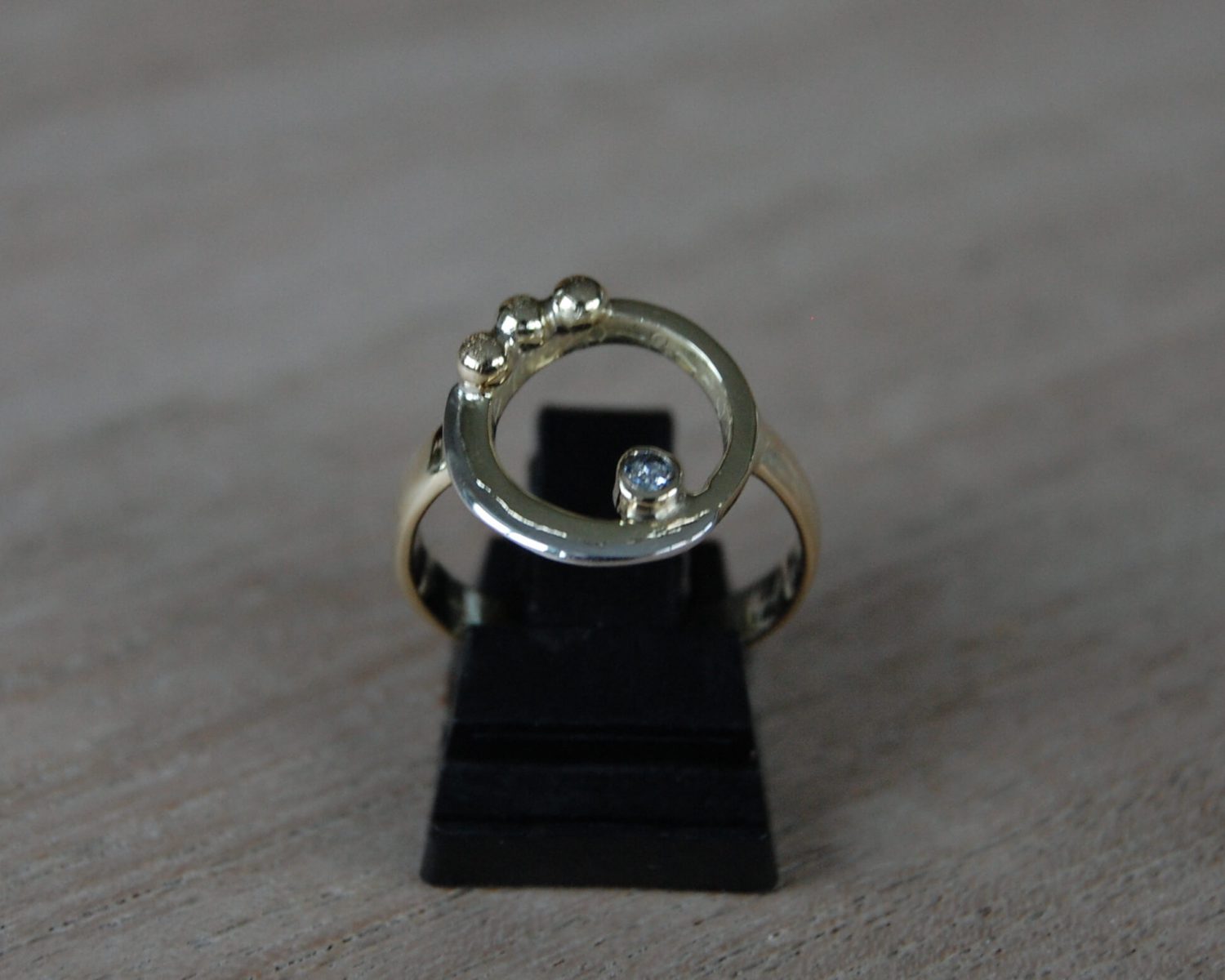 ring geelgoud zilver diamant
