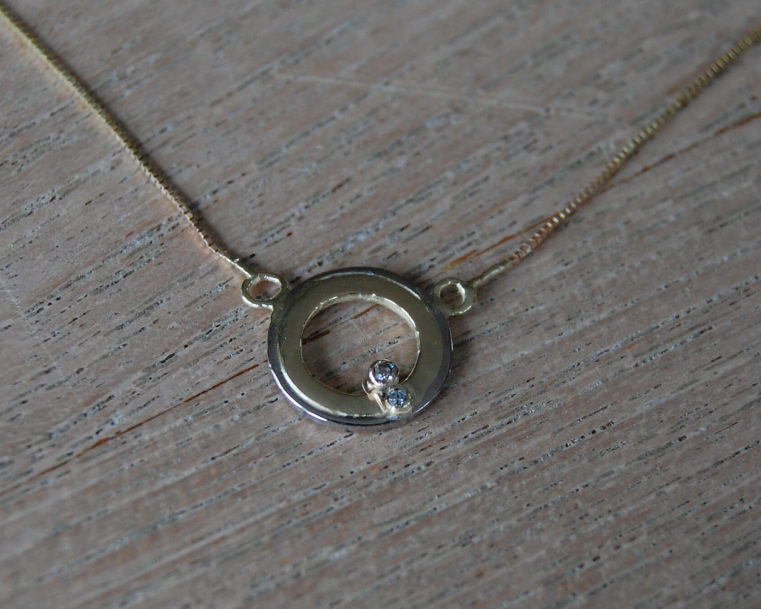 collier hanger geelgoud witgoud diamanten