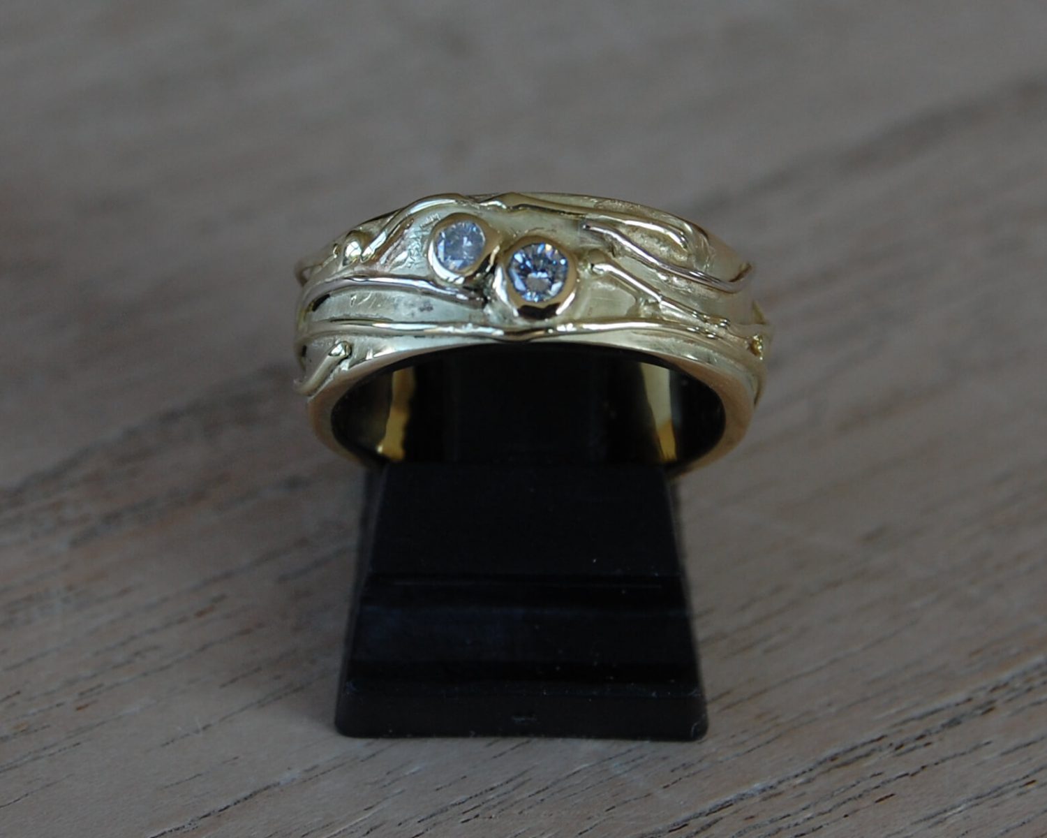 ring geelgoud witgoud diamanten