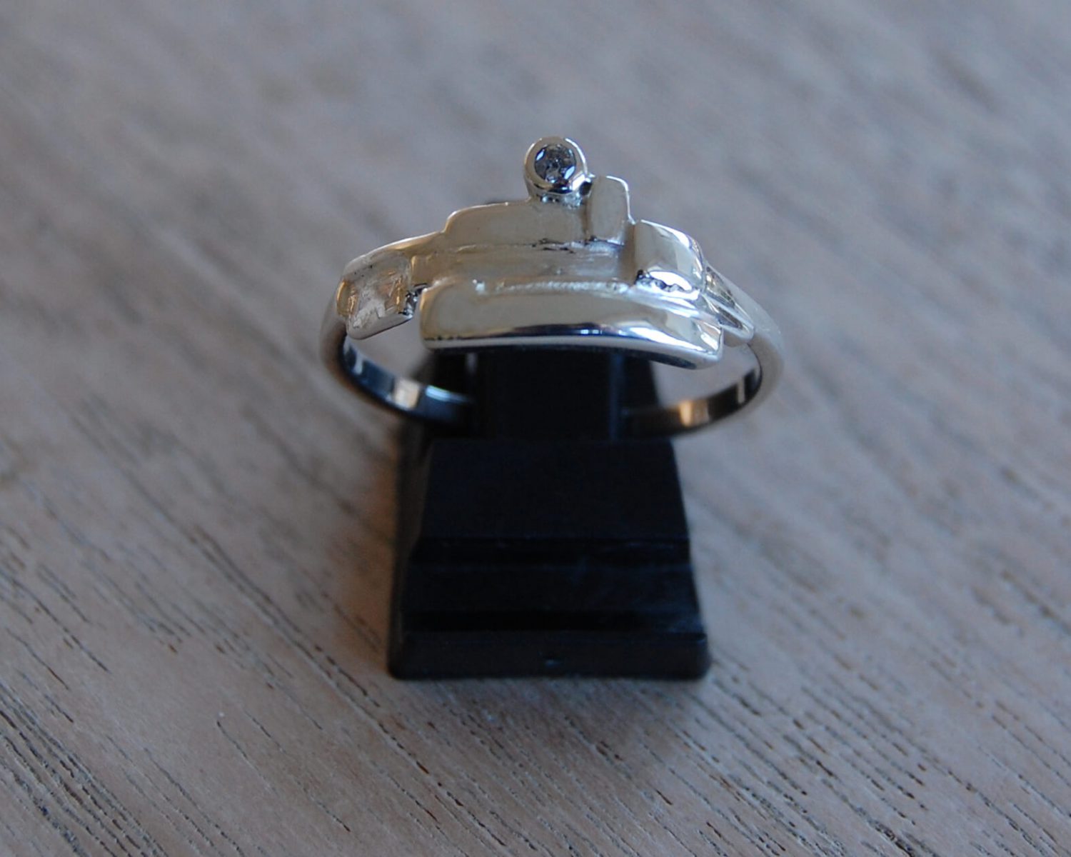 ring zilver diamant as vingerafdruk