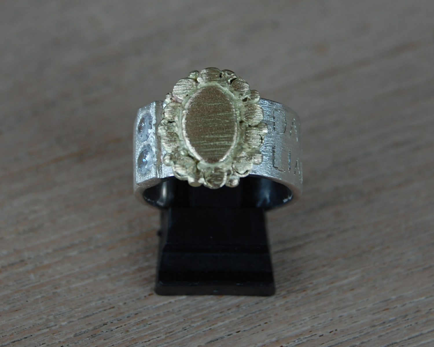 ring zilver goud zirkonia's