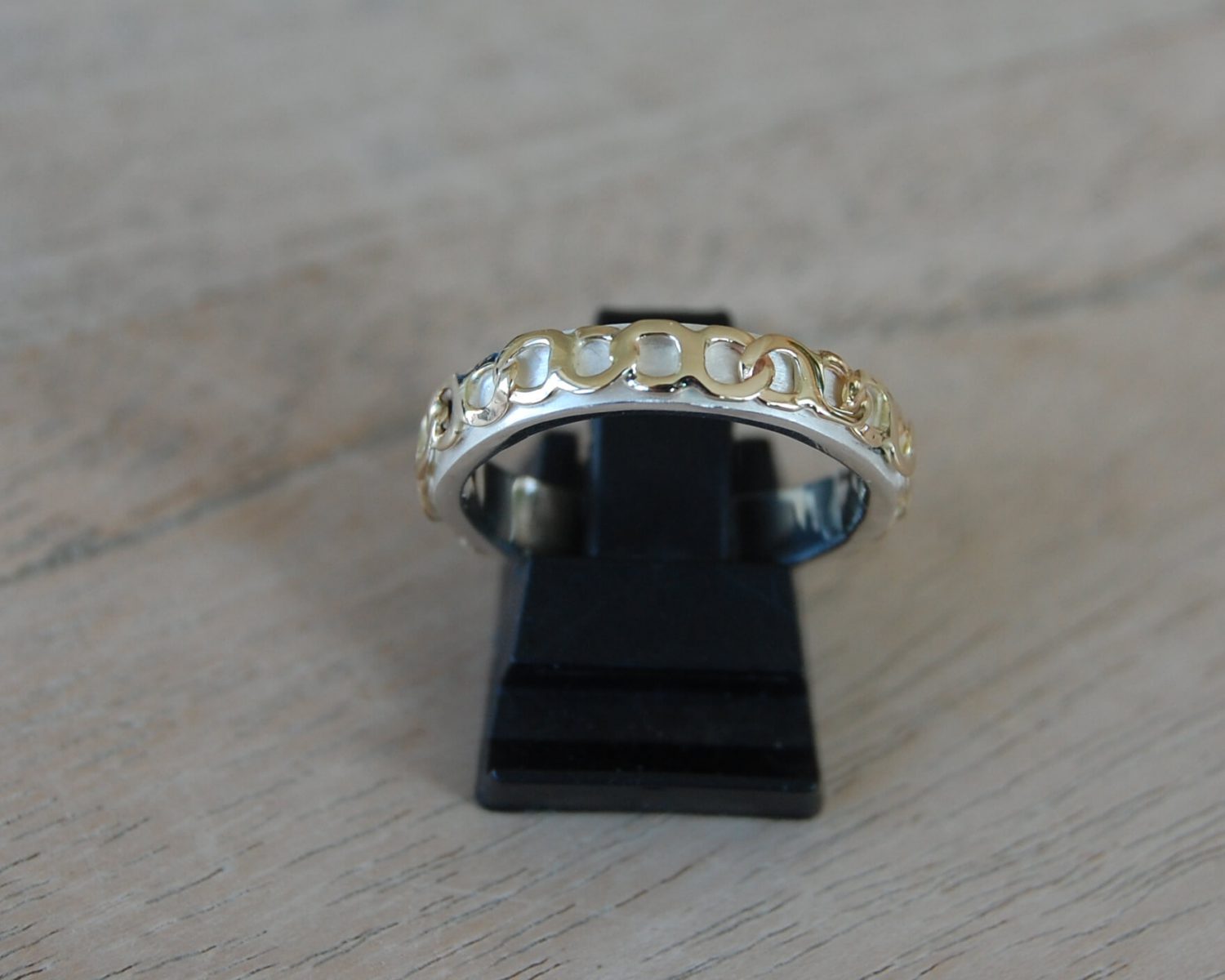 ring zilver goud as