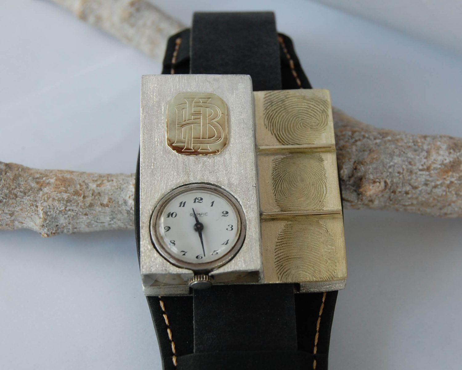 armband leer goud zilver vingerafdrukken