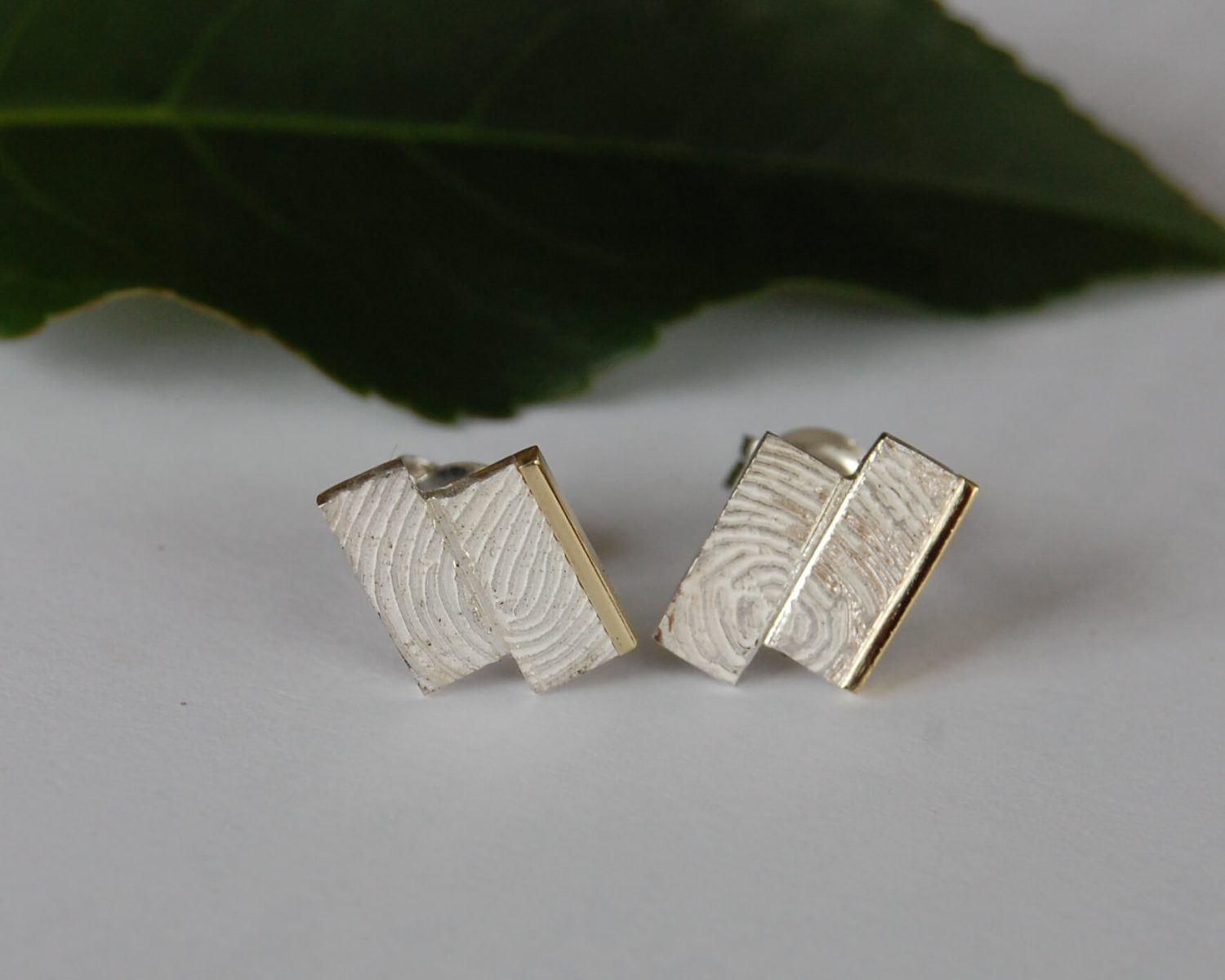 oorbellen zilver goud vingerafdruk