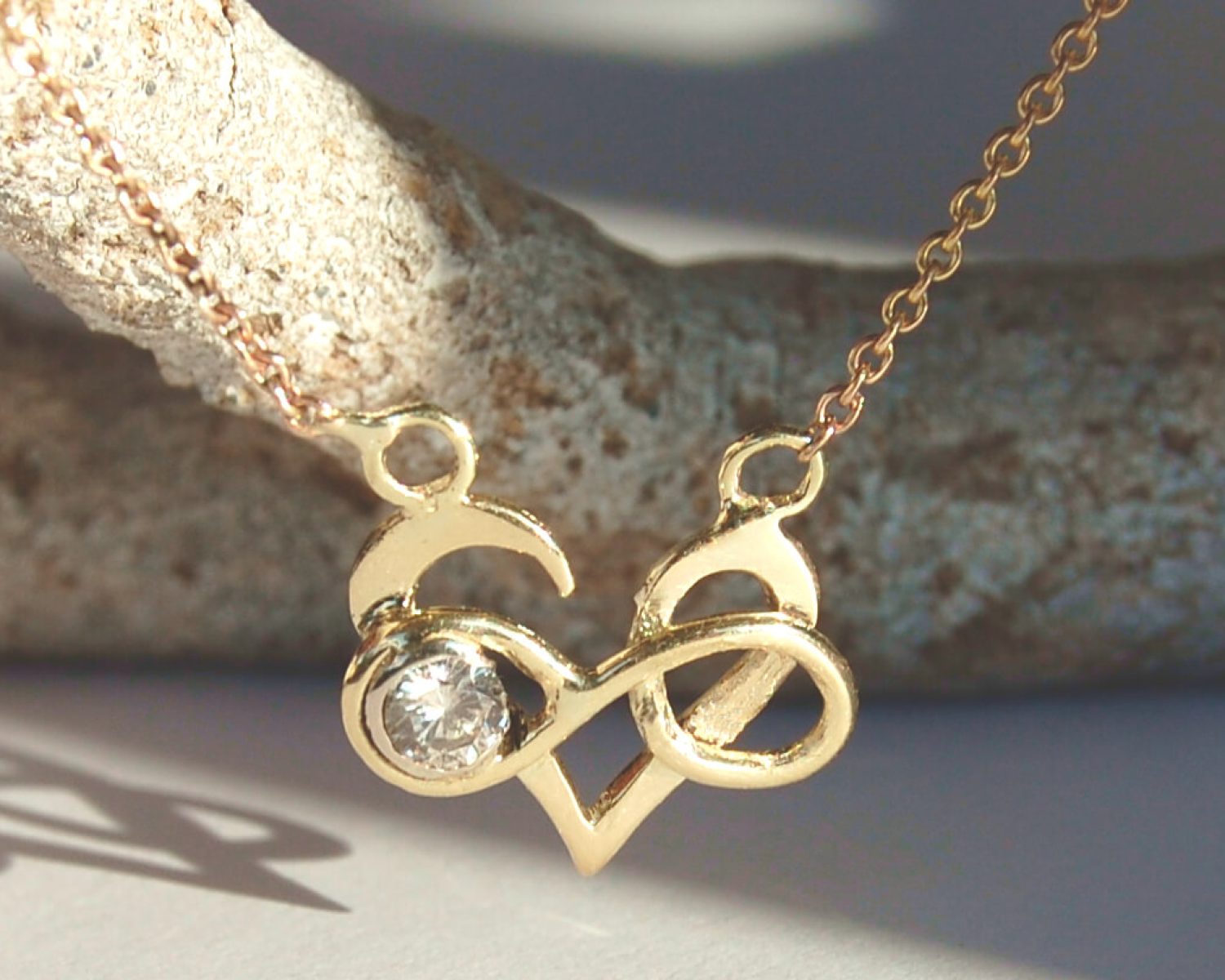 collier goud diamant