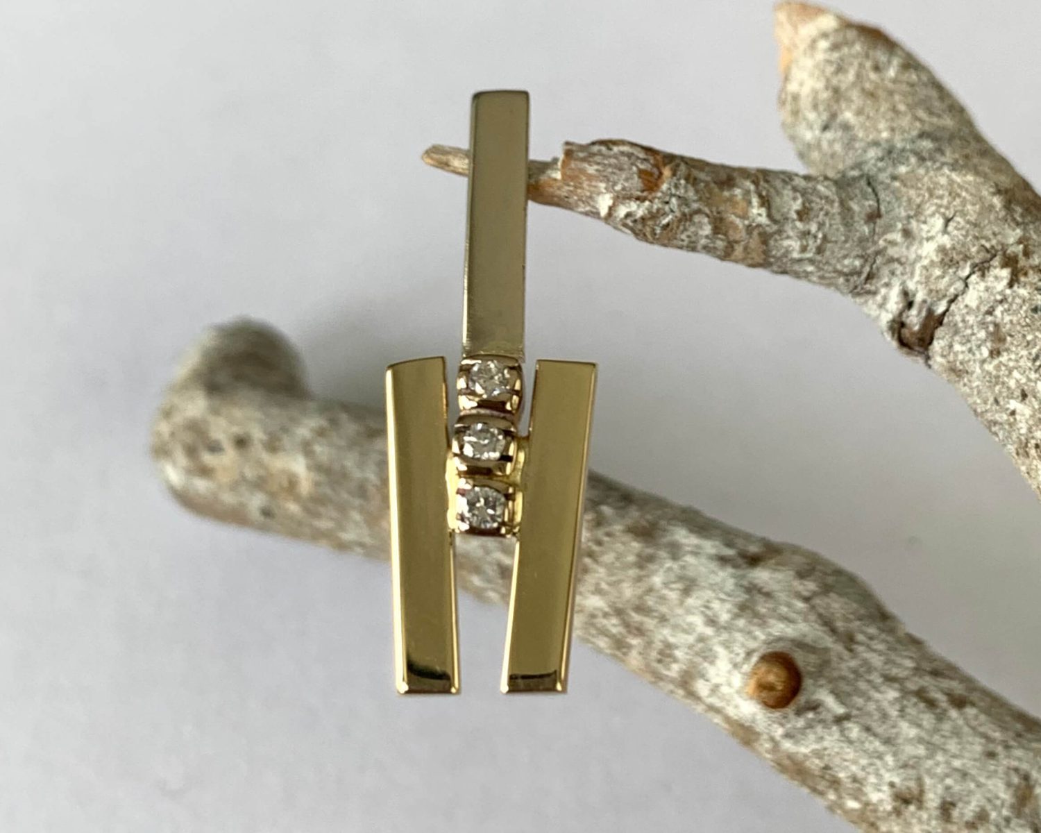hanger geelgoud witgoud diamanten