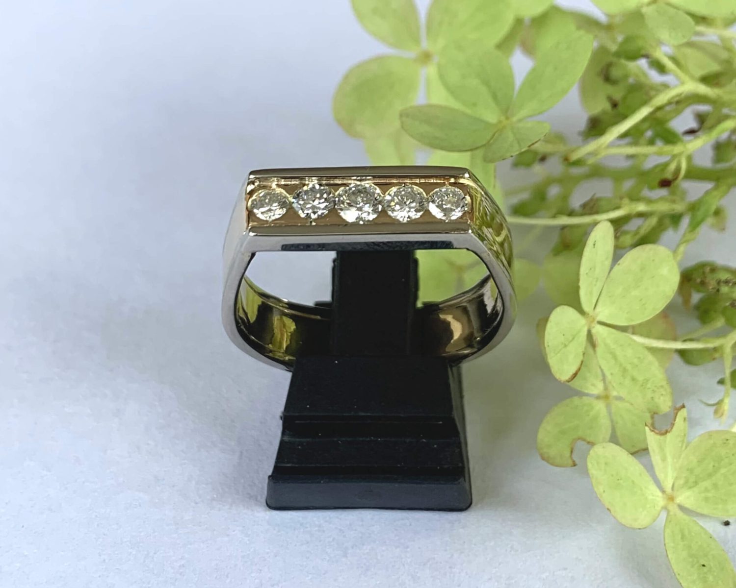 ring geelgoud witgoud diamanten